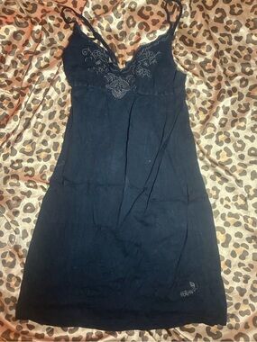 ⭒ y2k 2000s black volcom mini dress
